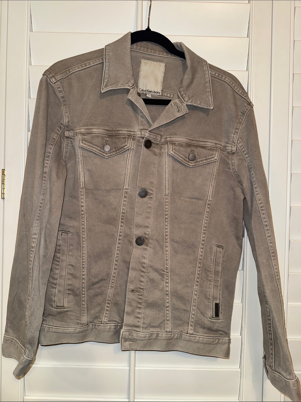 Calvin Klein Jeans Men's Taupe Denim Trucker Jacket
